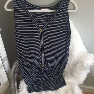 Casual top, navy blue, Small, Pink Lily Boutique